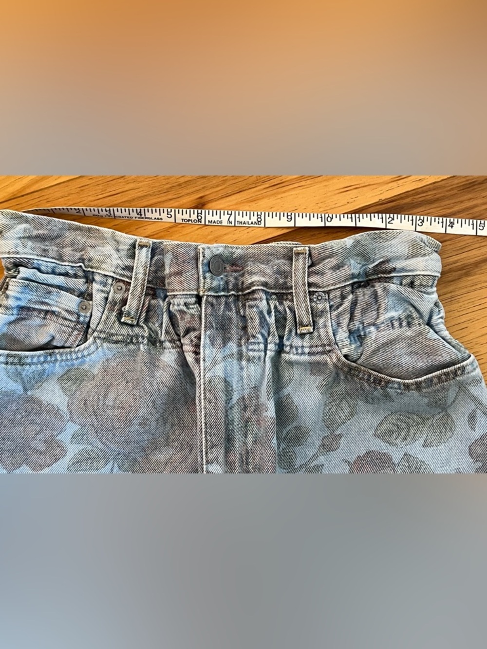 Ganni x Levi's floral print high-rise paper bag Jeans - Picture 7 of 9